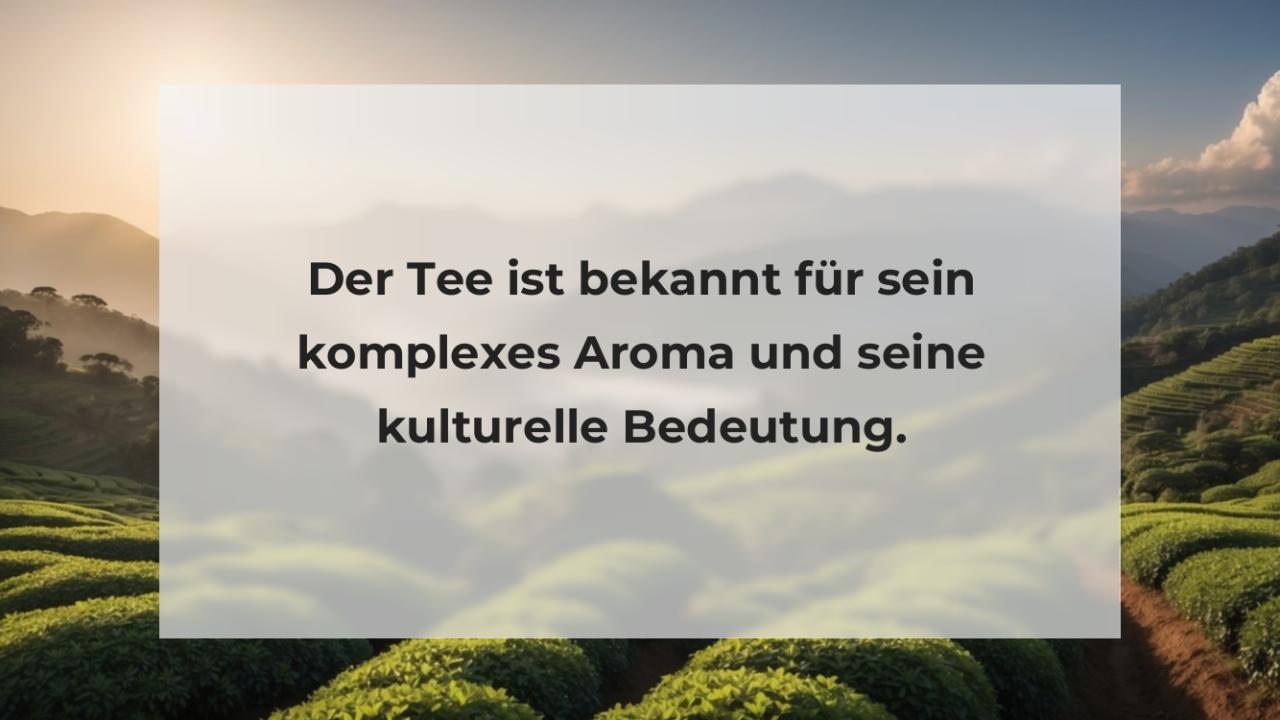 Der Tee ist bekannt für sein komplexes Aroma und seine kulturelle Bedeutung.