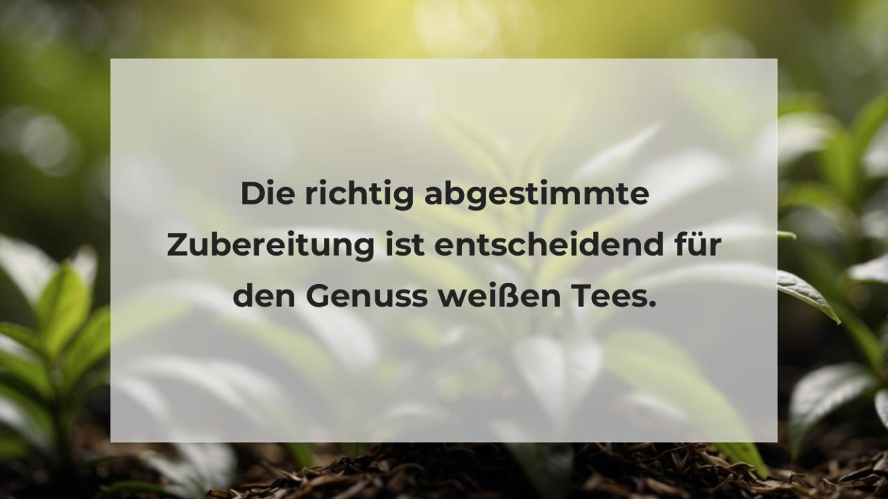 Die richtig abgestimmte Zubereitung ist entscheidend für den Genuss weißen Tees.