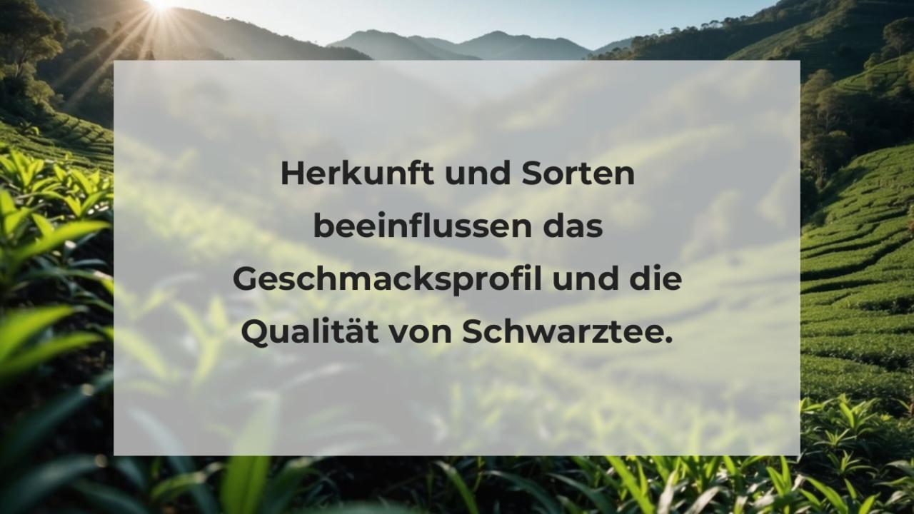 Herkunft und Sorten beeinflussen das Geschmacksprofil und die Qualität von Schwarztee.