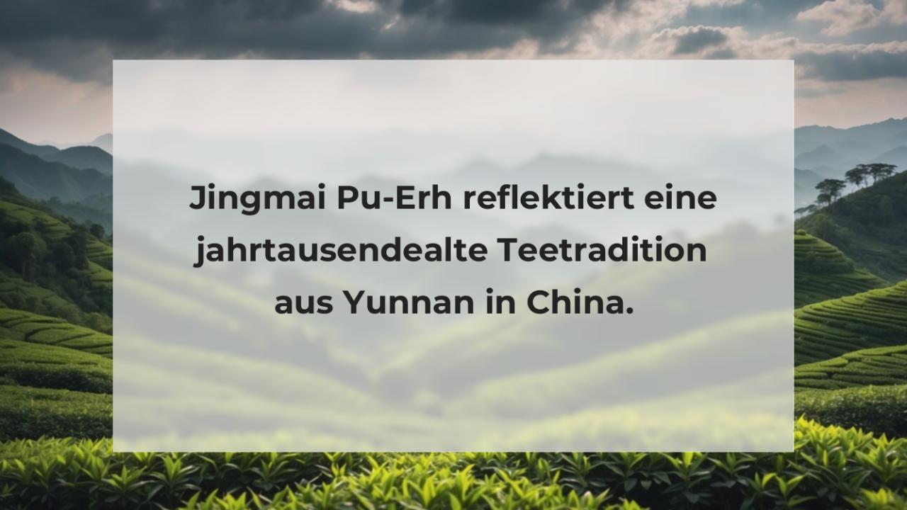 Jingmai Pu-Erh reflektiert eine jahrtausendealte Teetradition aus Yunnan in China.