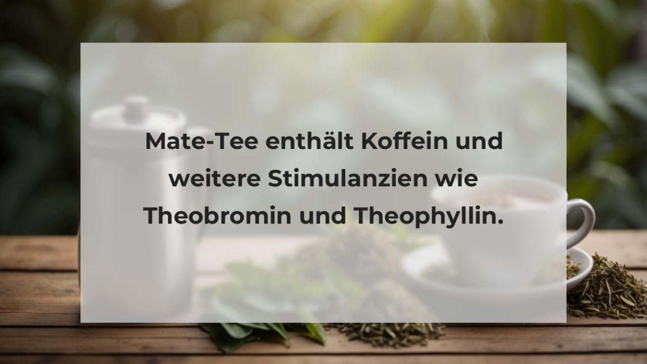 Mate-Tee enthält Koffein und weitere Stimulanzien wie Theobromin und Theophyllin.