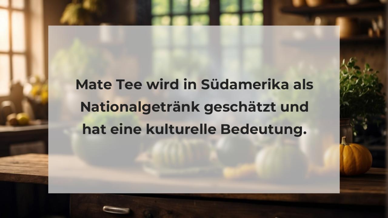 Mate Tee wird in Südamerika als Nationalgetränk geschätzt und hat eine kulturelle Bedeutung.