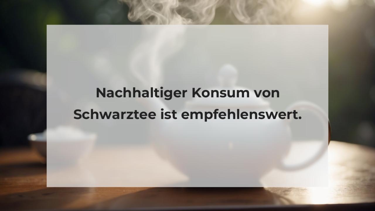 Nachhaltiger Konsum von Schwarztee ist empfehlenswert.