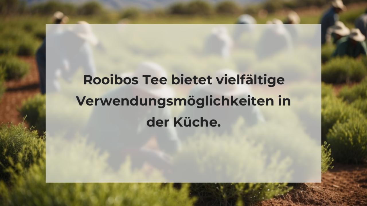 Rooibos Tee bietet vielfältige Verwendungsmöglichkeiten in der Küche.