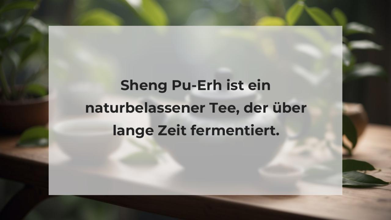 Sheng Pu-Erh ist ein naturbelassener Tee, der über lange Zeit fermentiert.