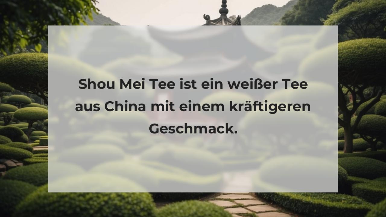 Shou Mei Tee ist ein weißer Tee aus China mit einem kräftigeren Geschmack.