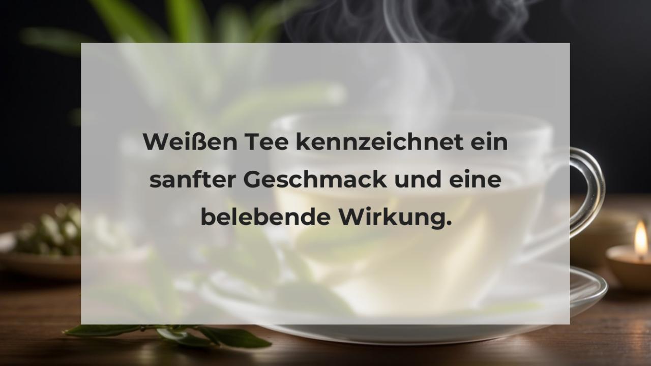 Weißen Tee kennzeichnet ein sanfter Geschmack und eine belebende Wirkung.