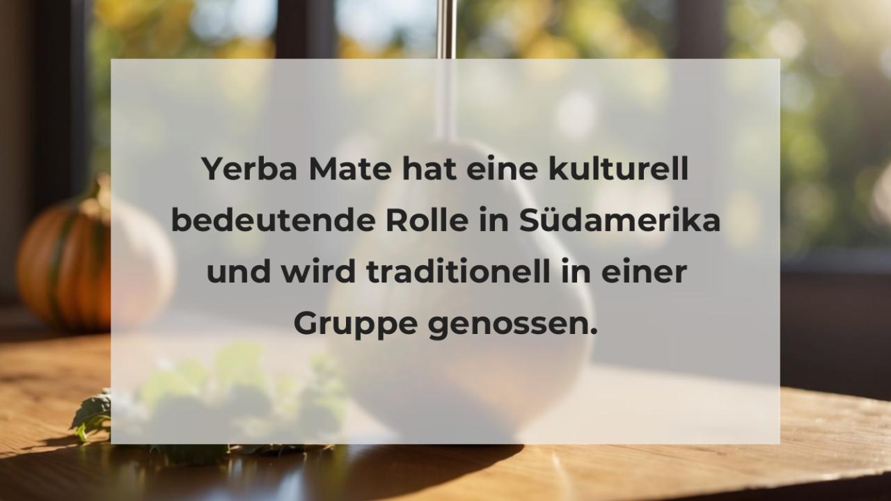 Yerba Mate hat eine kulturell bedeutende Rolle in Südamerika und wird traditionell in einer Gruppe genossen.